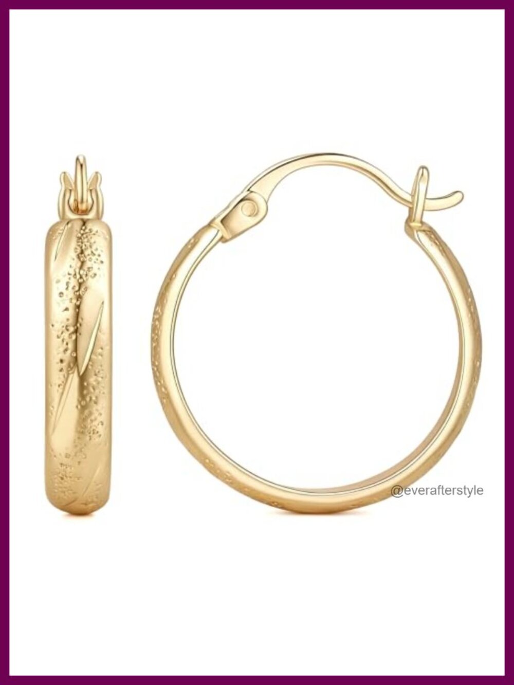 14K Gold Plated Hoop Earrings for Women - Lightweight & Skin-Friendly Gold